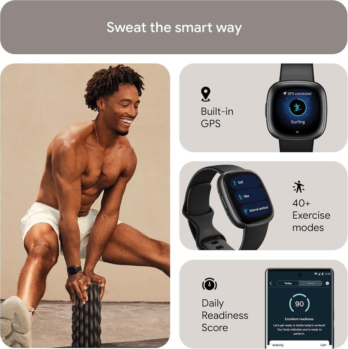 Fitbit - Versa 4 Fitness Smart Watch 高階健身智慧手錶【平行進口】