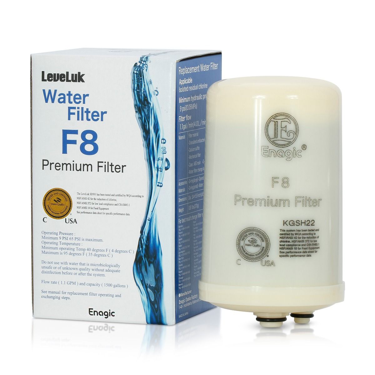 Enagic - F8 LeveLuk Series Water Filter 內置濾芯 還原水水機濾芯【香港行貨】