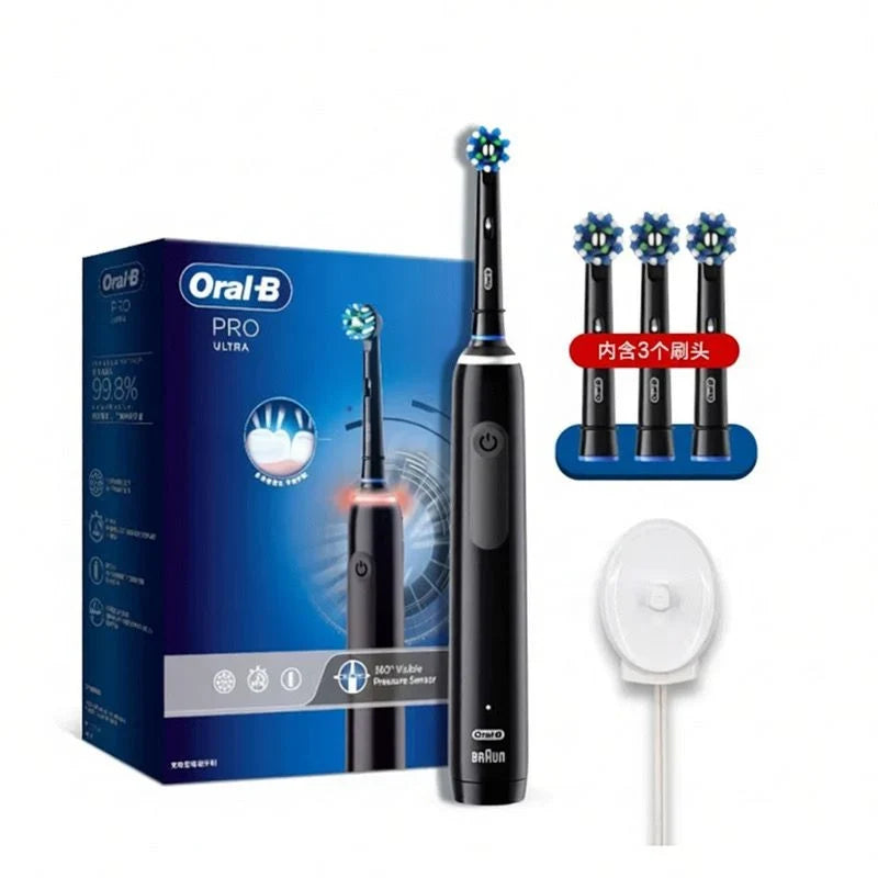Oral-B - Pro 4 Ultra Electric Toothbrush Set 電動牙刷 3個原裝刷頭 黑色【平行進口】