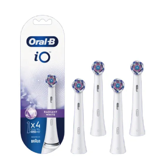 Oral-B - iO "Radiant White" Electric Toothbrush Replacement Brush Heads 美白至臻 牙刷替換刷頭 (原裝刷頭 4支) 新舊包裝隨機出貨