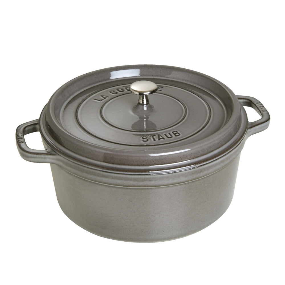 STAUB - Cast Iron Round Dutch Oven Cocotte Pot (灰色) 圓形鑄鐵鍋 法國製造廚具【平行進口】