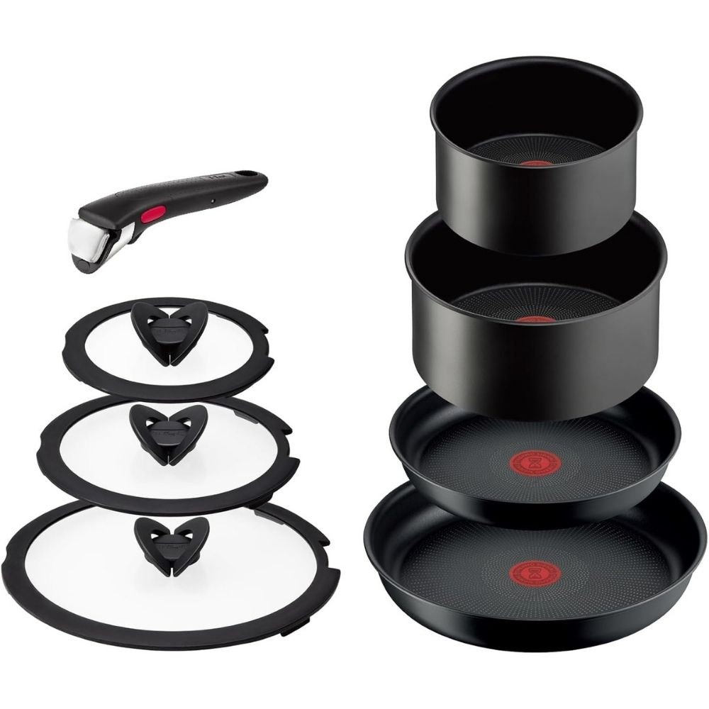 Tefal - L77298 Ingenio Neo Frying Pan and Pot Set 日本版 把手可拆卸鍋煎鍋組 8件組 (炭灰色 IH適用)【平行進口】