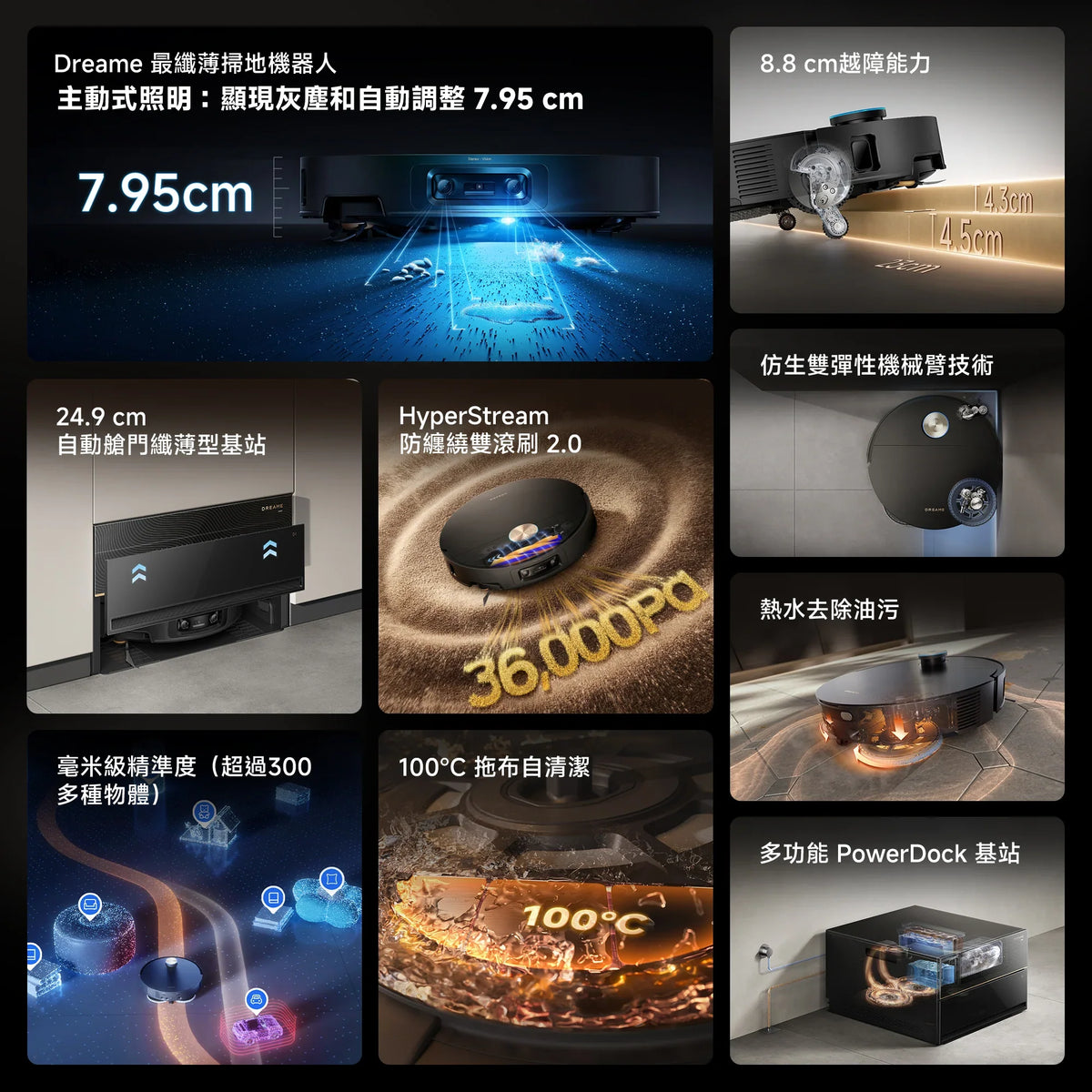 DREAME - 追覓 X60 Master Robot Vacuum AI藍光7.95cm掃地機 (自動上下水)【香港行貨】