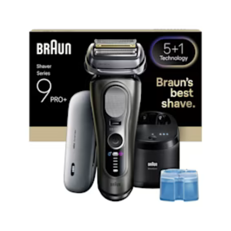 Braun - 百靈 9675cc Series 9 Pro+  Electric Shaver 乾濕兩用電動鬚刨 剃鬚刀 (附自動清洗座+無線充電盒)【香港行貨】
