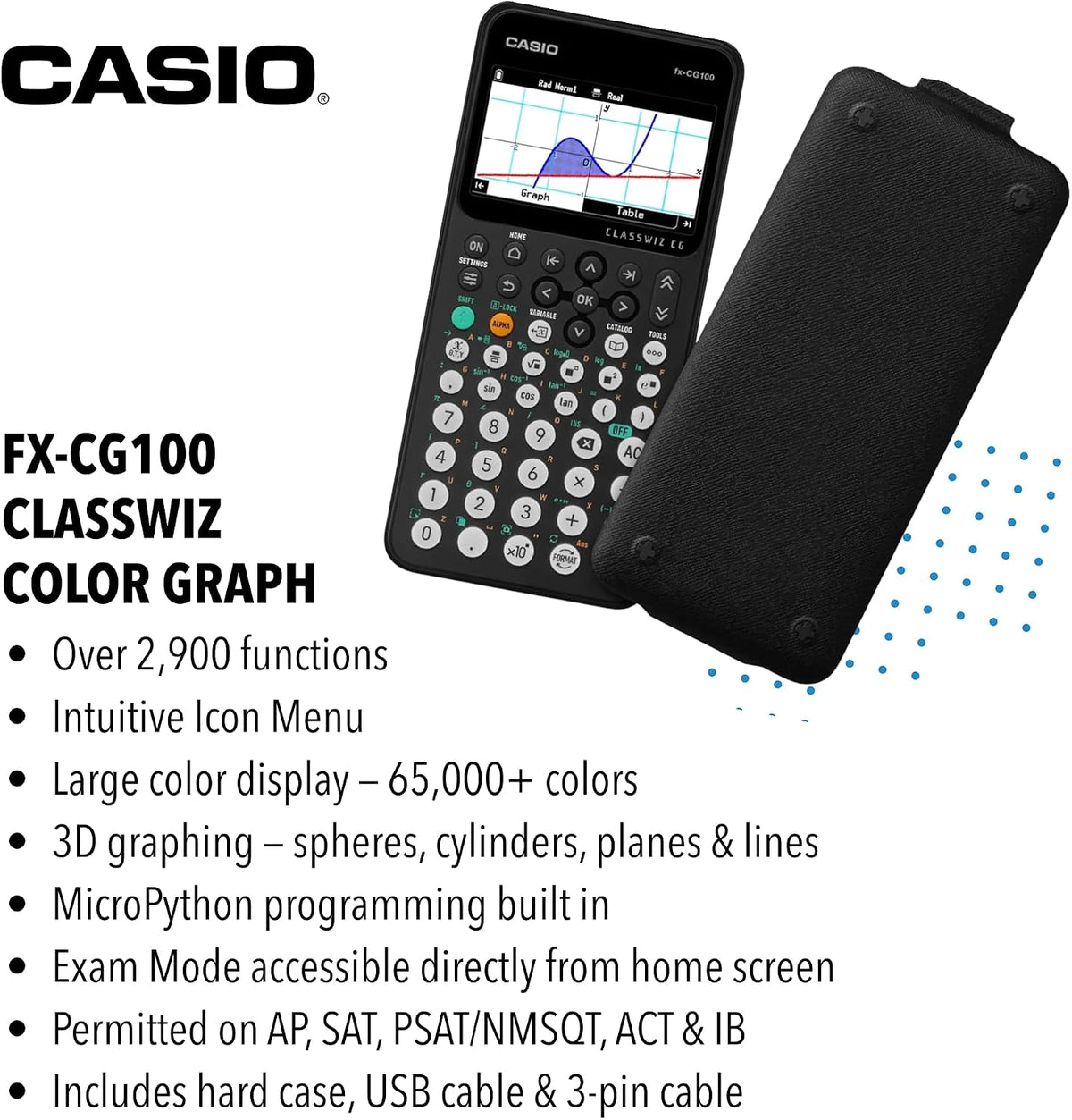 Casio - fx-CG100 ClassWiz 圖形計算器 3D圖形功能彩色繪圖型科學計算機 3D圖形,Python【平行進口】