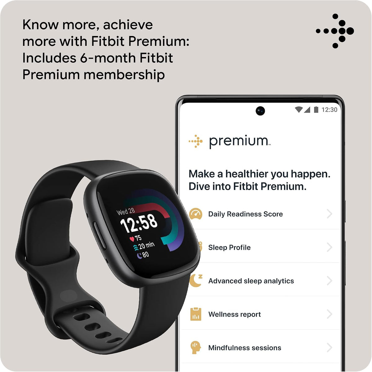 Fitbit - Versa 4 Fitness Smart Watch 高階健身智慧手錶【平行進口】