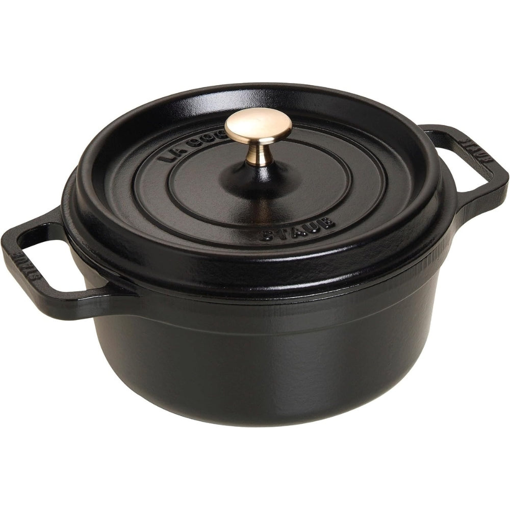 STAUB - Cast Iron Round Dutch Oven Cocotte Pot (黑色) 圓形鑄鐵鍋 法國製造廚具【平行進口】