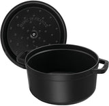 STAUB - Cast Iron Round Dutch Oven Cocotte Pot (黑色) 圓形鑄鐵鍋 法國製造廚具【平行進口】