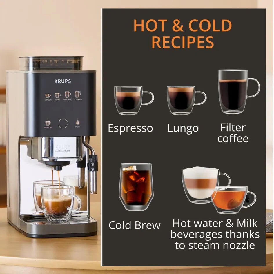 KRUPS - SA403BM0 Coffee Crush Experience Espresso Machine 全自動義式咖啡機【香港行貨｜2年保養】