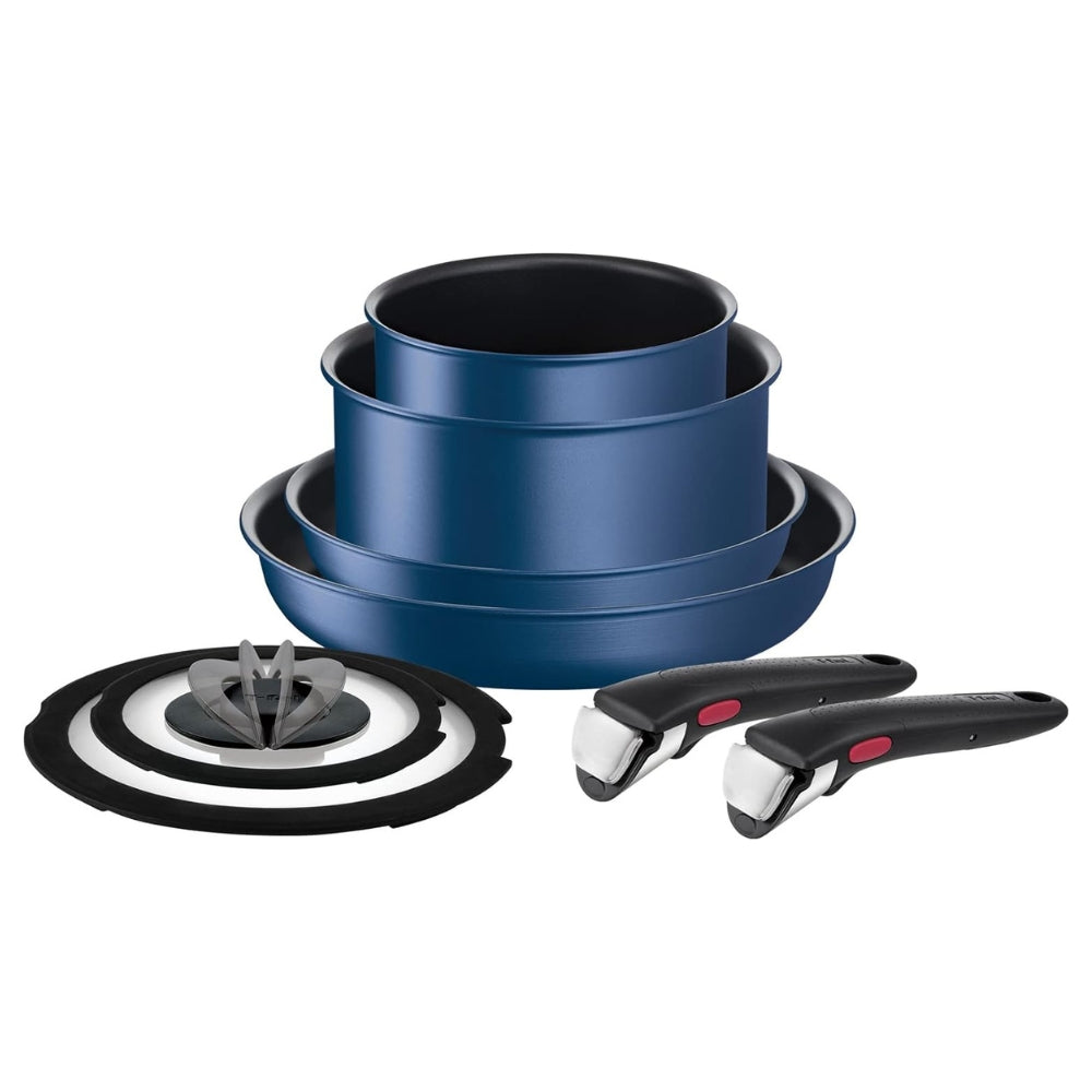 Tefal - L77998 Ingenio Neo Frying Pan and Pot Set 日本版 把手可拆卸鍋煎鍋組 8件組 (藍色 IH對應)【平行進口】
